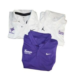 Furman University Paladins Jordan Basketball Nike XL Lot of 3 Dri-Fit Polos